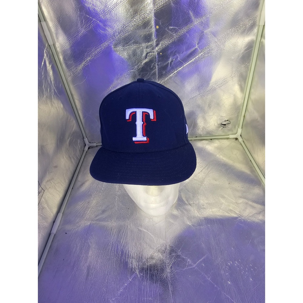 New Era 59FIFTY Texas Rangers MLB Authentic Collection Fitted Hat Navy 7 5/8
